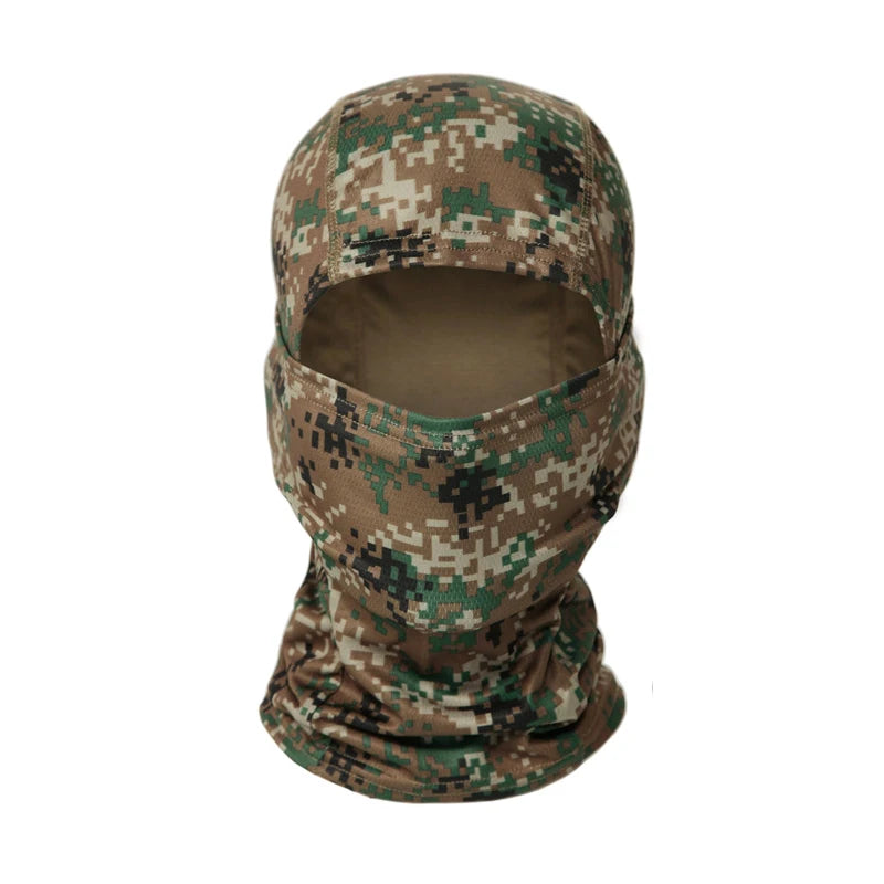 Balaclava camuflada para pesca ou ciclismo, máscara facial completa para esportes ao ar livre, caça, caminhada, esqui, capacete de motocicleta, boné interno.