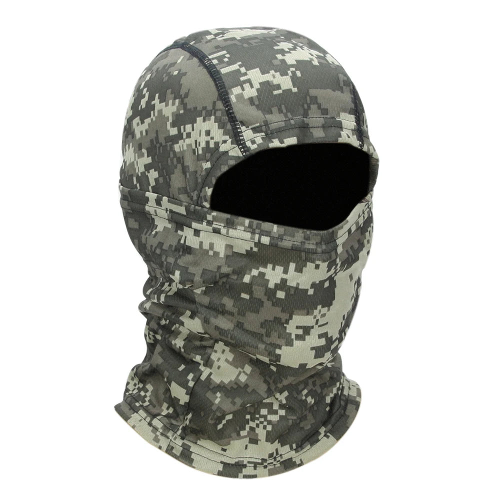 Balaclava camuflada para pesca ou ciclismo, máscara facial completa para esportes ao ar livre, caça, caminhada, esqui, capacete de motocicleta, boné interno.